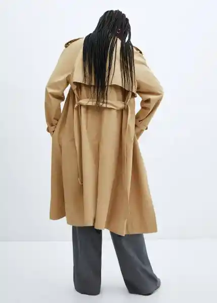 Abrigo Trench Fluid Camel Talla 24 Mujer Mango