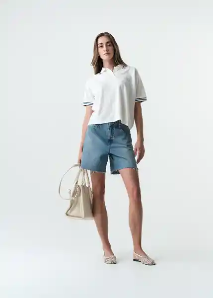 Camiseta Mujer Crudo Puro Claro Talla M 503G043 Naf Naf