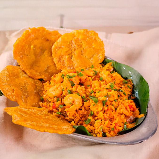 Arroz encocado de camaron
