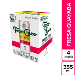 Hard Seltzer Topochico Fresa-Guayaba Lata 355ml x 4 Unds