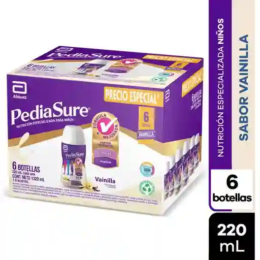 Pediasure Suplemento Líquido Sabor Vainilla 220 mL x 6 Und