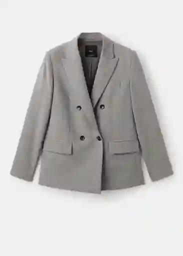 Blazer Americana Puglia Gris Talla Xs Mujer Mango