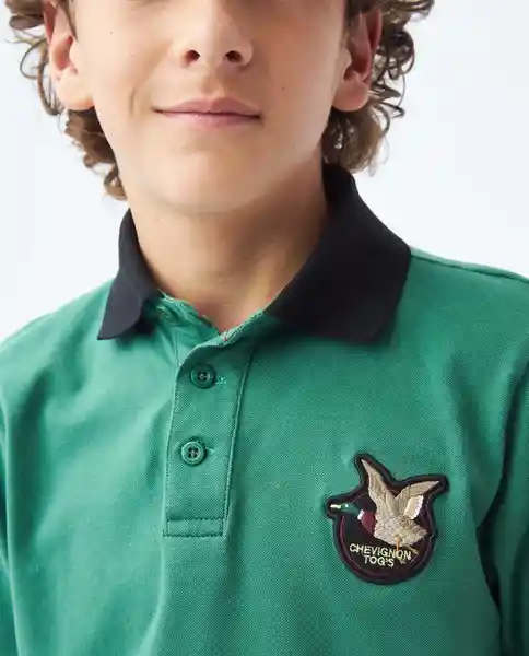 Polo Details Duck M/c Verde Calle Oscuro Talla 12 Niño Chevignon