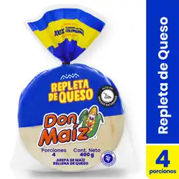 Arepa Don Maiz Repleta De Queso. 4 Unidades 400 G