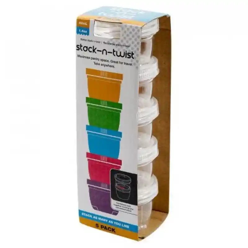 Stack N Twist Set de Recipientes Plásticos 42 mL Ks0520