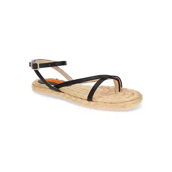 Zapatos Spadrilla Plana Malibu Negro Talla 39