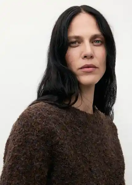 Saco Jersey Tosca Chocolate Talla L Mujer Mango