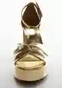 Sandalias Verti Oro Talla 38 Mujer Mango