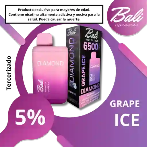 Bali Vapeador Grape Ice - 6500 Puffs - 5% Nicotina
