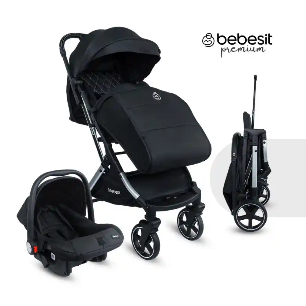 Bebesit Coche Travel System Compacto Pixel Dark Black