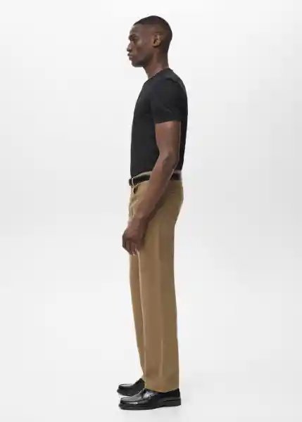 Camiseta Strech Negro Talla L Hombre Mango