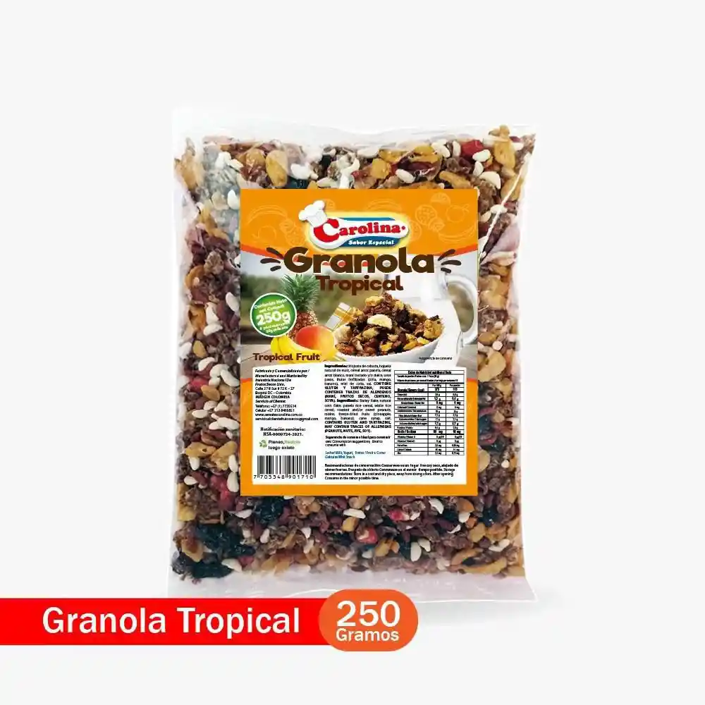 Granola Tropical Carolina 250 Gr