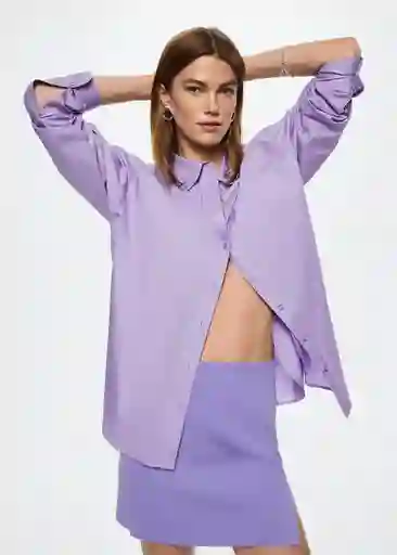 Camisa Regu Malva Talla L Mujer Mango