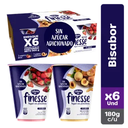 Finesse Yogurt Sabor a Fresa y Melocotón con Probióticos