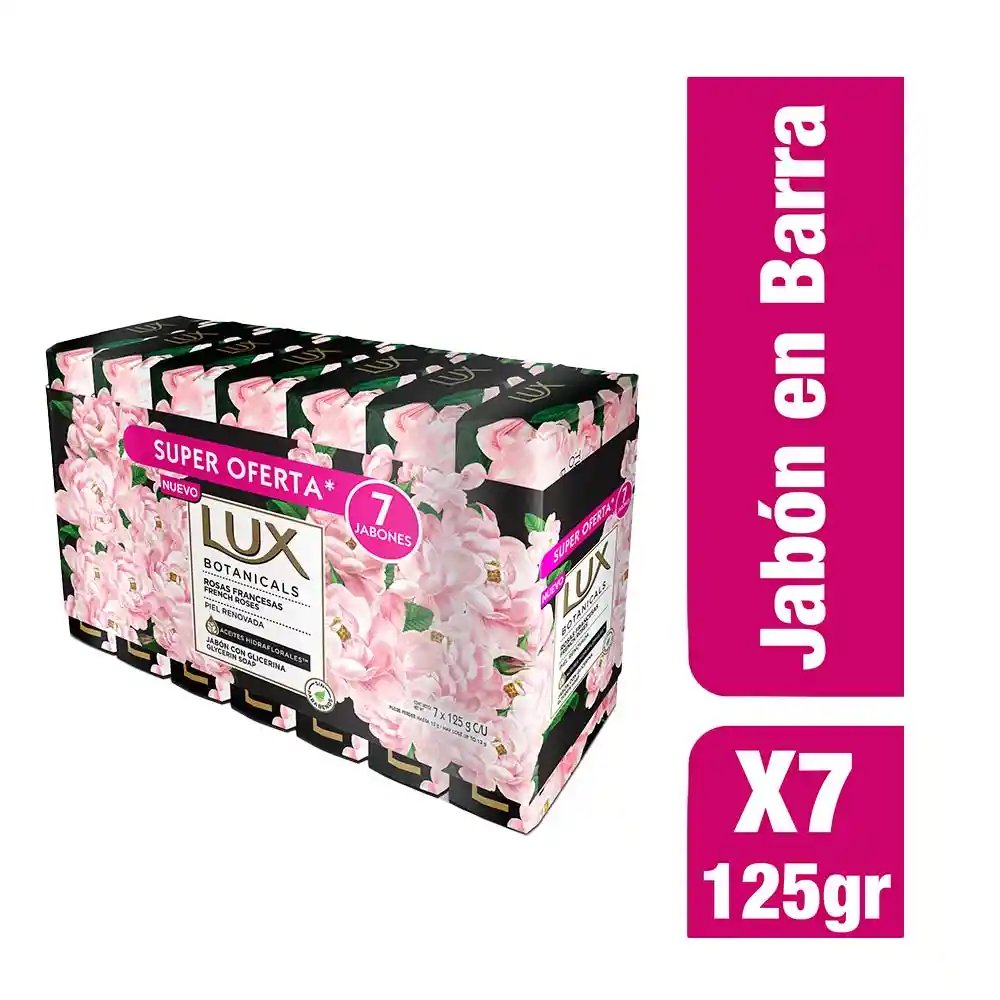 Lux Jabón de Tocador en Barra Fragancia a Rosas Francesas Pack x7