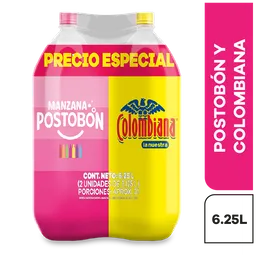 Postobón Pack Bebida Gaseosa Sabor a Colombiana y Manzana