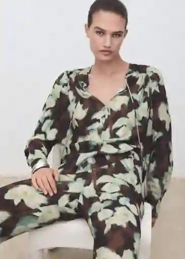 Blusa Patrik Verde Talla S Mujer Mango