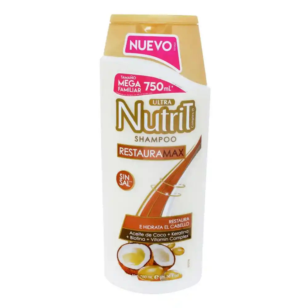 Nutrit Shampoo Restauramax con Aceite de Coco y sin Sal