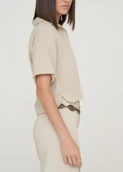 Camisa Kora Mujer Crudo Vainilla Claro Talla L 419g350 Naf Naf