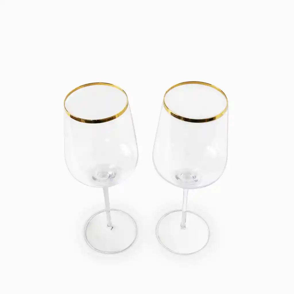 Copa Vega Borde Dorado en Cristal 750 mL Ambiente Gourmet