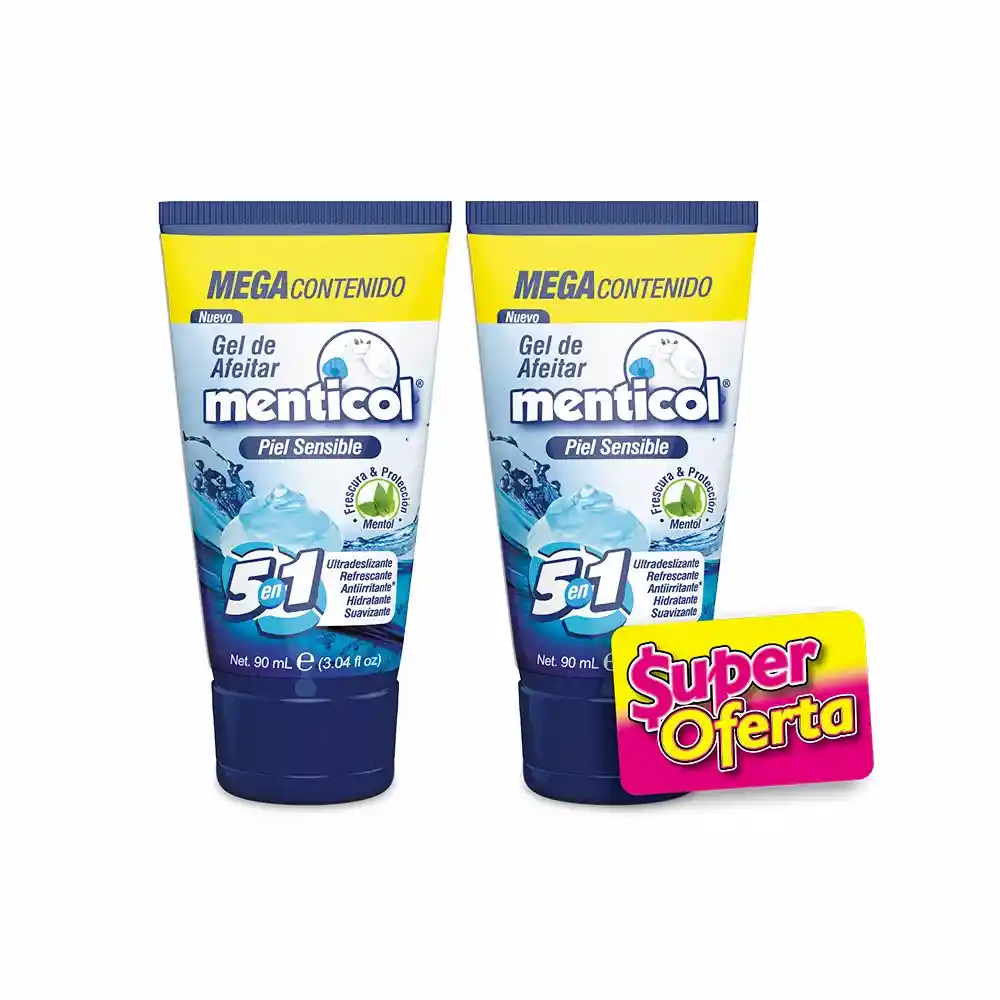 Menticol Pack X2 Gel de Afeitar para Piel Sensible