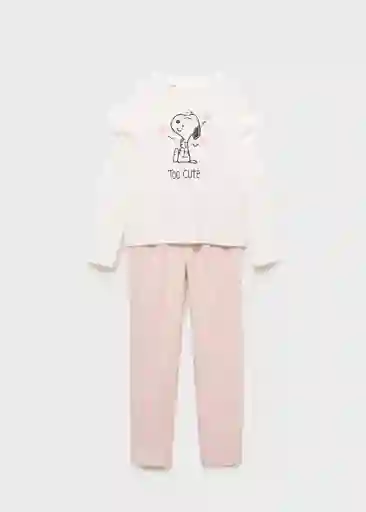 Pijama Snoopy Off White Talla 14 Niñas Mango