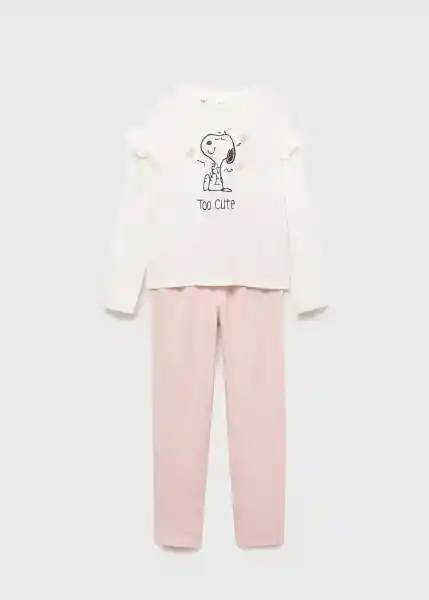 Pijama Snoopy Off White Talla 14 Niñas Mango