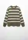 Buzo Sudadera Stripes2 Khaki Talla 08 Niños Mango