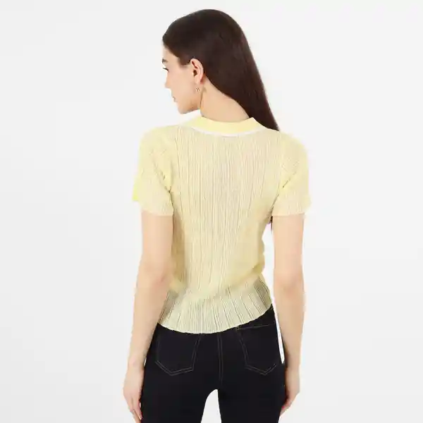 Suéter Cuello Sport Manga Corta Amarillo Talla S 555838
