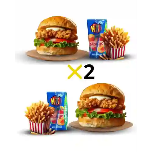 X2 Hamburguesas Sencillas de Pollo