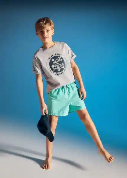 Short Bañador Mare Turquesa Talla 05 Niños Mango