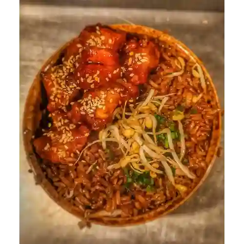 Arroz Al Wok con Pollo a la Naranja