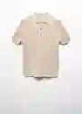 Camiseta Polo Talaia Beige Talla M Hombre Mango