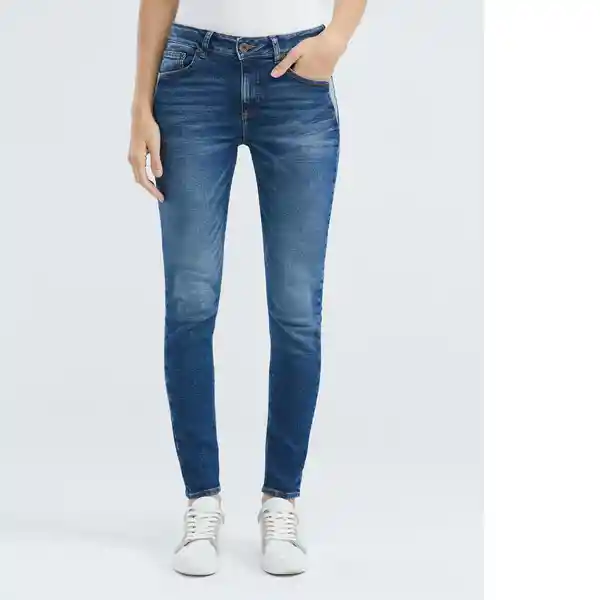 Jean High Rise Cosmo Medio Mujer Azul Talla 12 Chevignon