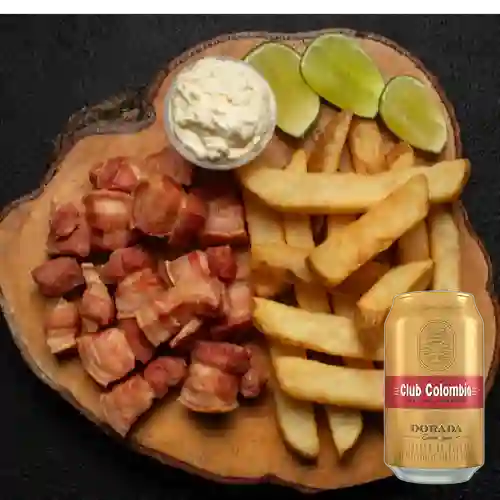 Combo Chicharrón c/ Papas de la Casa + Club Col. Dorada 330ml
