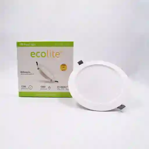 Panel Led Frío Incrusta Redondo 12w Ecolite Eco168slimv12