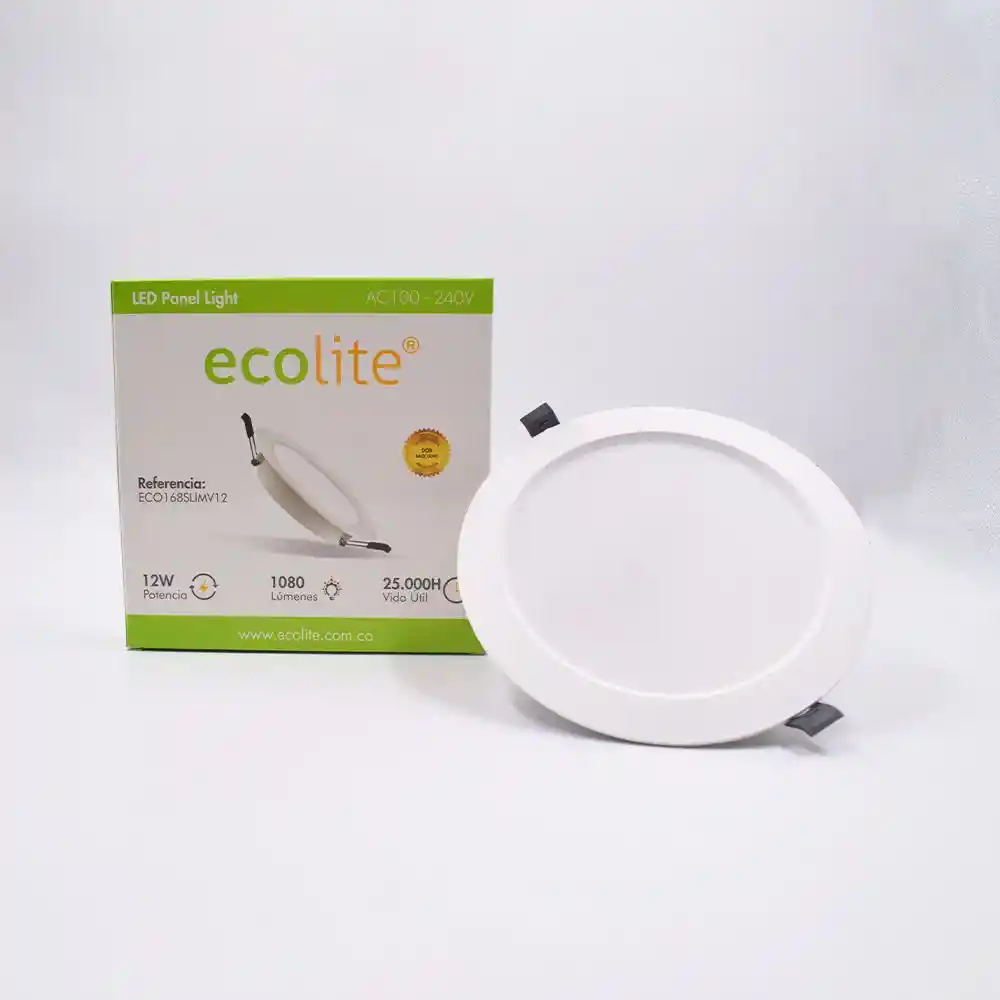 Panel Led Frío Incrusta Redondo 12w Ecolite Eco168slimv12