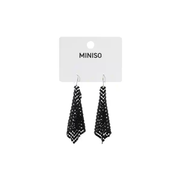 Aretes Malla Colgante Tipo Diamante Serie Dark Miniso