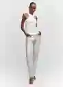 Top Comte Blanco Talla L Mujer Mango