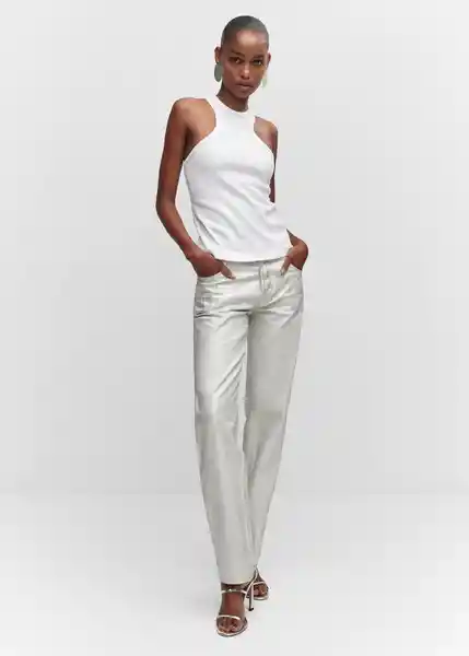 Top Comte Blanco Talla L Mujer Mango