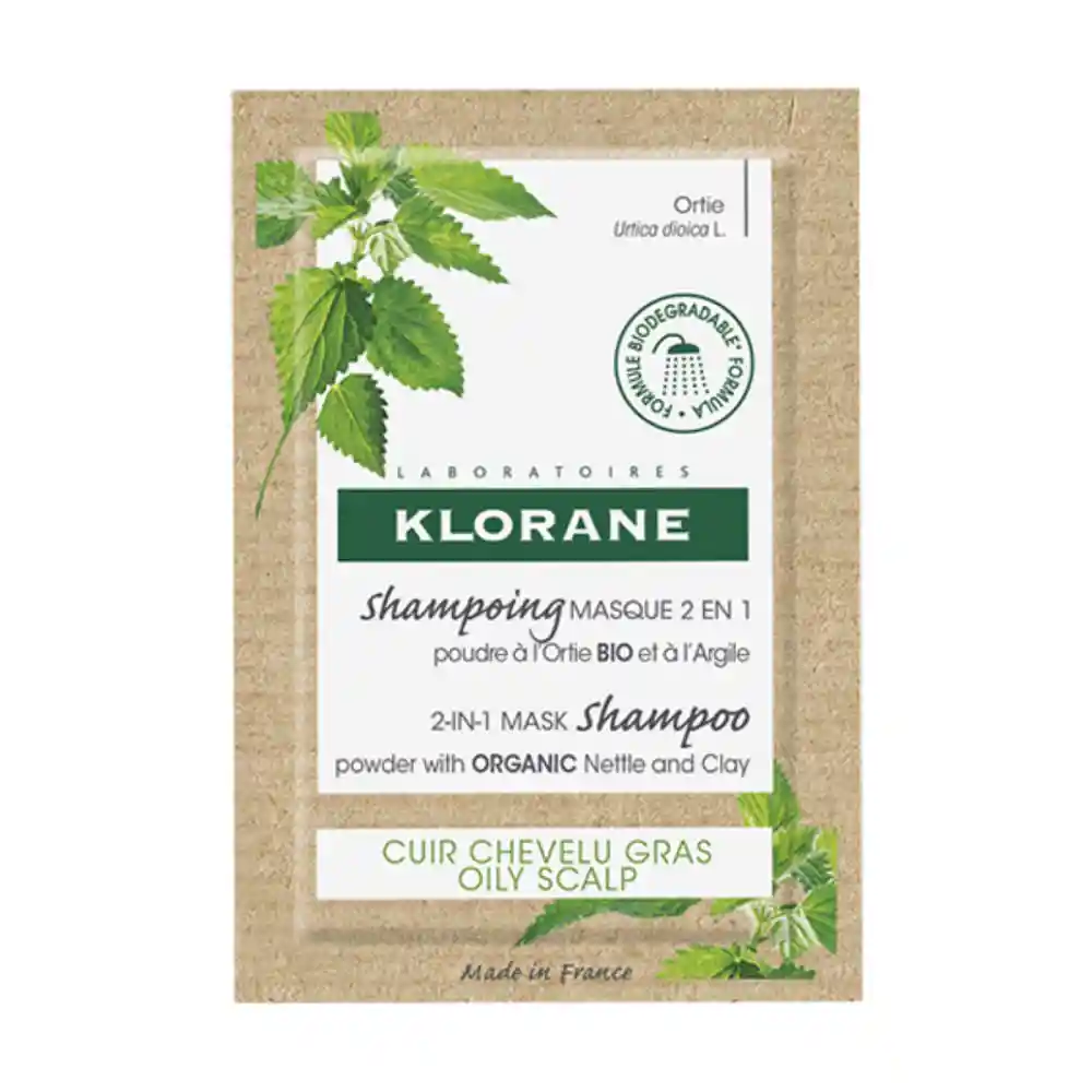 Klorane Champú Mascarilla 2 en 1 en Polvo con Ortiga