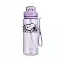 Botella de Plástico de Con Correa Snoopy Morado 800 mL Miniso