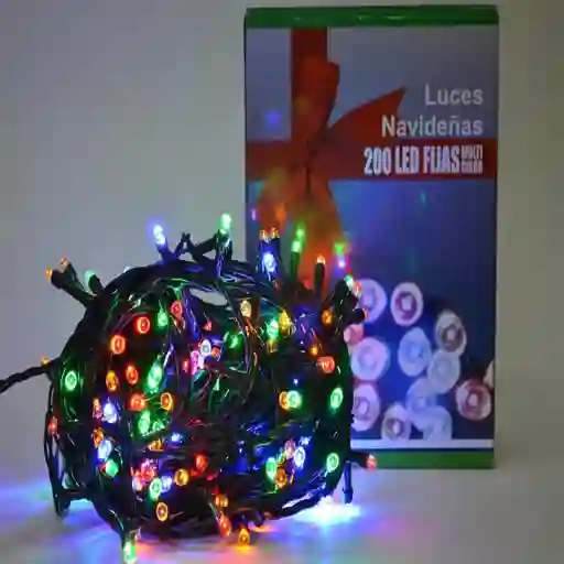 Luz X 200 Led Fijas - C Verde - End C -blanco Ca