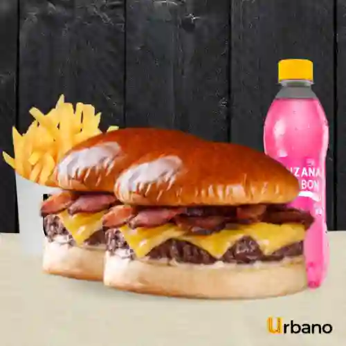 2X1 Burger Small + Papas + Bebidas