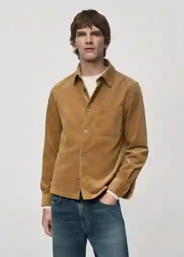 Camisa Pompeia Camel Talla S Hombre Mango