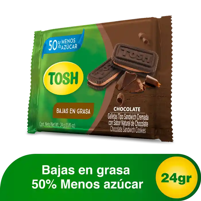 Tosh Galleta Tipo Sandwich Sabor Chocolate
