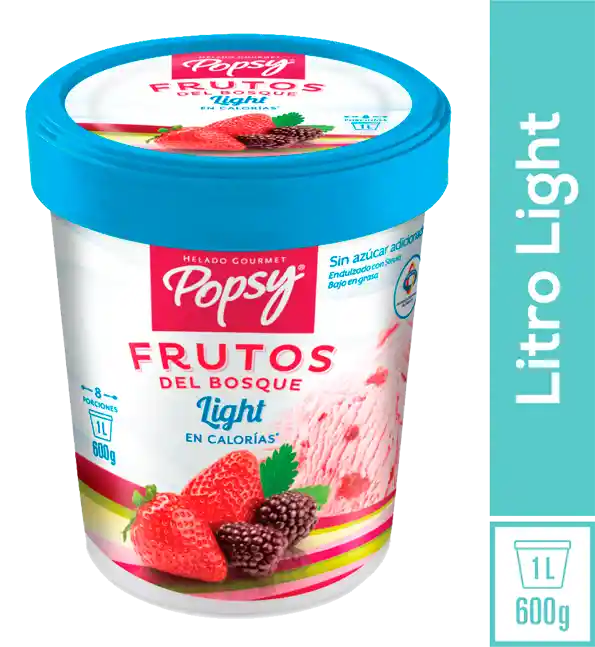 Popsy Helado de Frutos del Bosque Light en Calorías