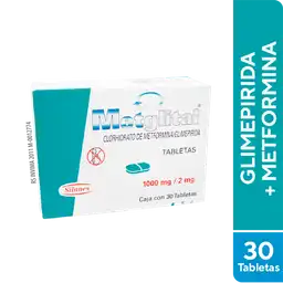 Metformina Metglitalclorhidrato (1000 Mg) + Glimepirida (2 Mg)