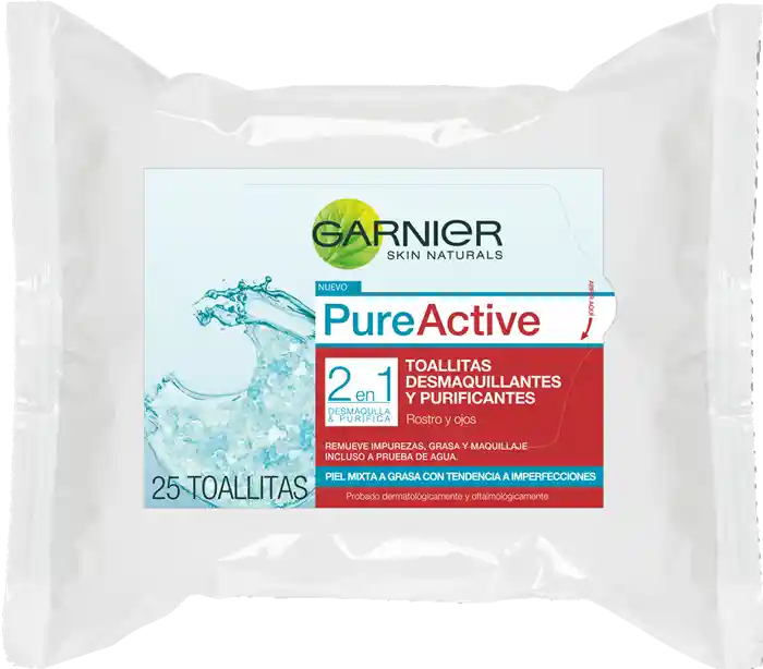 Garnier-Skin Active Toallitas Desmaquillantes 2 en 1