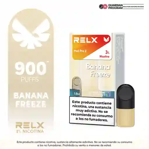 Relx Pod Vaporizador Recargable Banana Frezze 3%